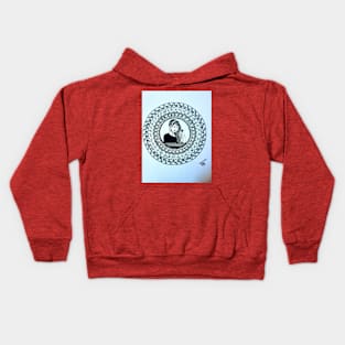 A girl with headphones Mandala Kids Hoodie